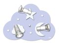 LED Kinderzimmer-Deckenleuchte Wolke Sterne hellblau Lampe für 3x LED bis 40W