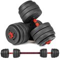 10-40kg Hantel verstellbar Gewichtheben Langhantel Bar Fitnessstudio Gewichte Set schwarz