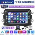 Android 13 Autoradio Carplay GPS 64G Für Dacia Duster Dokker Lodgy Logan Sandero