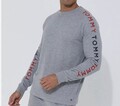 100% Genuine  Tommy Hilfiger Herren Lounge Embroidery Track Sweatshirt in Grey