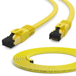 Patchkabel CAT 8.1 8 7 Flach Kupfer Netzwerk Kabel RJ45 DSL LAN LSZH Flachkabel/ bis 40 Gbit/s  / max. 2000MHz / AWG 26 / DE Händler /