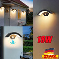 LED Wandlampe mit Bewegungsmelder IP65 Sensor Deko Außenleuchte Wandleuchte 18W