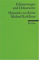 Michael Kohlhaas. Erläuterungen und Dokumente. von ... | Buch | Zustand sehr gut