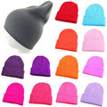 Herren Damen Beanie Mütze Einfarbig Gestrickt Skimütze Warm Elastisch ▲R