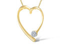 585 Goldkette mit kleinem Herz Diamant  Anhänger 22 x 16 mm  45cm Länge