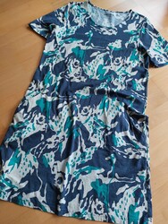 Peter Hahn | Sommerkleid | Blau | Kurze Ärmel | Baumwolle