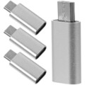  4 Stück USB-C-auf-Micro-USB-Adapter, Micro-USB-Stecker auf USB-Typ-C-Buchse,