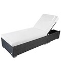 Sonnenliege Gartenliege Liege Liegestuhl Rattanliege Polyrattan Rattan Grau