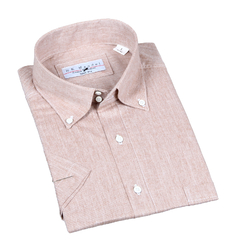 Beige melierte Freizeithemd mit feiner Webstruktur