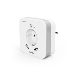 Hama Nachtlicht LED Kinderzimmer mit Steckdose 2x USB-Ladebuchse Bewegungsmelder