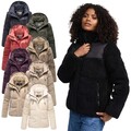 Marikoo Damen Winter Jacke Teddy Puffer Jacket warm Teddyfell Kapuze N030 NEU