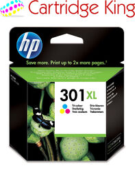 Original HP 301XL Farb Tintenpatrone für Deskjet 2547 All-in-One Drucker CH564