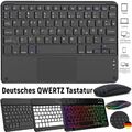 Kabellose Bluetooth QWERTZ Deutsch Layout Tastatur Mit Maus für Tablet PC iPad