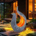 Solarlampe Außenleuchte Gartenlampe GOLD Grau SOLAR Tischleuchte Design Skulptur