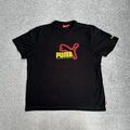 PUMA Herren Retro T-Shirt Kurzarm Extra Large Logo 25413 Schwarz