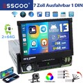 7" Autoradio 1 DIN Android 14 2+64G Flip Out Touchscreen Carplay GPS Navi Kamera