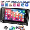Für AUDI A3 8P 2003-2012 4+64GB Android14 Autoradio Apple Carplay GPS Navi FM BT