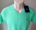 Herren Gant V- Shirt T-Shirt  Regular Fit  Baumwolle kurze Ärmel grün mint Gr.S
