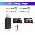 2-in-1 CarPlay Wireless Wireless Android Auto Stick, Plug & Play,USB-Adapter
