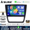 2+32G Android 14 Autoradio Carplay WIFI Navi GPS Kam für Skoda Yeti 5L 2009-2017
