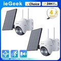 ieGeek 2K Solar Akku Funk Überwachungskamera Außen WLAN 3MP CCTV PTZ 360° Kamera