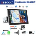 Autoradio Bluetooth Carplay Android Auto 1 DIN Mit 9" Bildschirm USB AUX Kamera