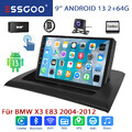 Autoradio Android 14 GPS Navi 2+64GB Carplay RDS BT DAB Für BMW X3 E83 2004-2012