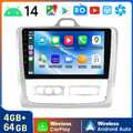 4+64G Android 14 Autoradio GPS RDS 9" CarPlay Für Ford Focus MK2 MK II 2004-2011