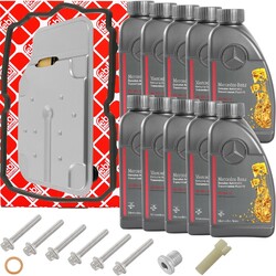 FEBI HYDRAULIKFILTER SATZ +10L GETRIEBEÖL passend für MERCEDES-BENZ 722.9 7-Gang