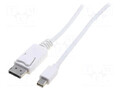 weiß Kabel Displayport Stecker,mini Displayport Stecker