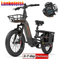 LANKELEISI Elektrofahrrad 1000W E-Lastenrad 20 Zoll Fatbike E-Bike Herren/Damen