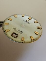 OMEGA - CADRAN SEAMASTER CALENDAR POUR CALIBRE 355-ARGENTÉ - INDEX DORES