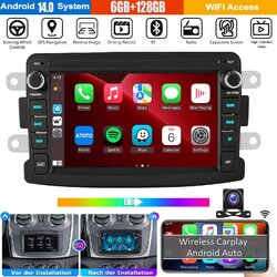 KAM Android14 Autoradio GPS CarPlay DSP BT Für Renault Dacia Duster Dokker Lodgy