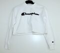 Champion Damen Pullover Shirt Hoodie Gr. XS crop Logo kurz in weiß!