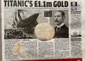 Titanic versunkene goldene Taschenuhr Auktion Schallplatte John Astor Zeitungsclip 9x8