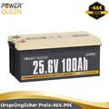Power Queen 24V 100Ah Lithium Batterie LiFePO4 Akku mit BMS 2560Wh 4000+ Zyklen