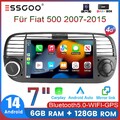 DAB+ 6+128G Android 14 Autoradio Apple Carplay Für Fiat 500 2007-2015 GPS KAM FM