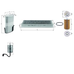 KNECHT FILTER-PAKET SET passend für PORSCHE BOXSTER+CAYMAN 987 2.7/S3.2/S 3.4