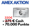 American Express Platinum Amex Platinum 330€ Cash & 70.000 Punkte