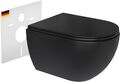 Alpenberger Toilette Spülrandlos Hänge WC Schwarz Wand WC mit Schallschutz& Nano