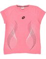 Lotto Damen-T-Shirt Top UK 14 groß rosa geometrische Baumwolle BG37