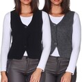 Vero Moda Damen Strickweste Weste Feinstrick Damenweste Pullunder VMBrisa V-Neck