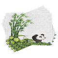 Panda Platzmatten Panda-Bär Bambus Platzmatten 4er Set Waschbar