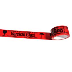 Klebeband Vorsicht Glas rot 66m Packband Paketband Paketklebeband 1 - 288 Rollen