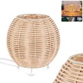 HOFSTEIN Cremona Tischlampe Tischleuchte  aus Metall/Rattan in Beige/Naturfarben