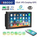 7" Doppel DIN 4GB+64GB Android 13 Autoradio Carplay IPS Bluetooth RDS GPS NAV