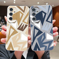 Geometrisch Cover Für Samsung S25 Ultra S24 S23 FE S22 S21 Plus A56 Handy Hülle