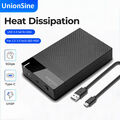 Festplattengehäuse Externes USB3.0 für 3,5/2,5 Zoll SATA SSD HDD zu 6/18TB, UASP