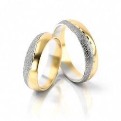 1 Paar Trauringe Eheringe Hochzeitsringe Gold 333 - Bicolor - Breite: 5 mm - WOW