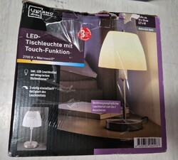 Livarno home LED-Tischleuchte mit Touchfunktion Lampe Tisch Glas Kegel